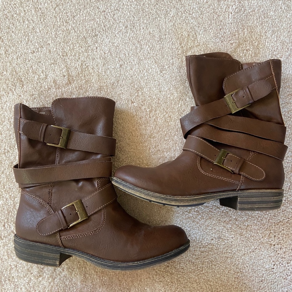 Mid calf brown boots - never worn!